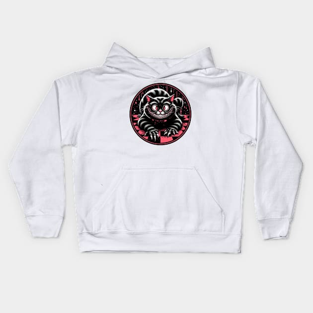 horror cheshire cat Kids Hoodie by Anthony88